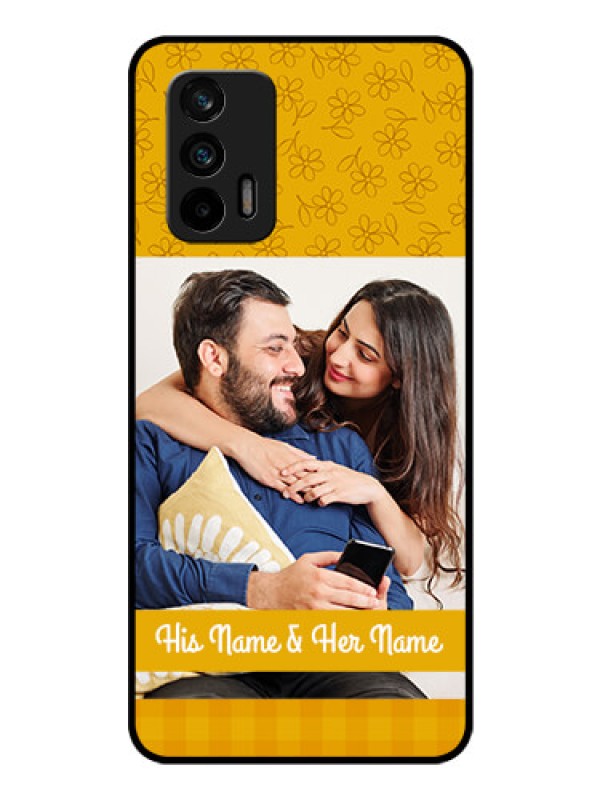 Custom Realme GT 5G Custom Glass Mobile Case - Yellow Floral Design