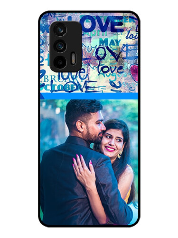 Custom Realme GT 5G Custom Glass Mobile Case - Colorful Love Design