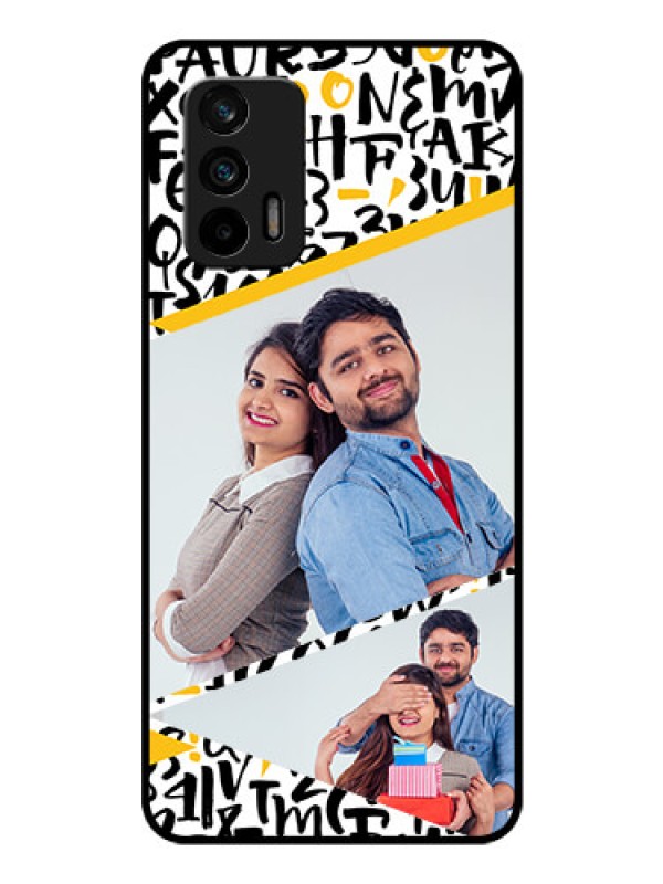 Custom Realme GT 5G Custom Glass Mobile Case - Letters Pattern Design