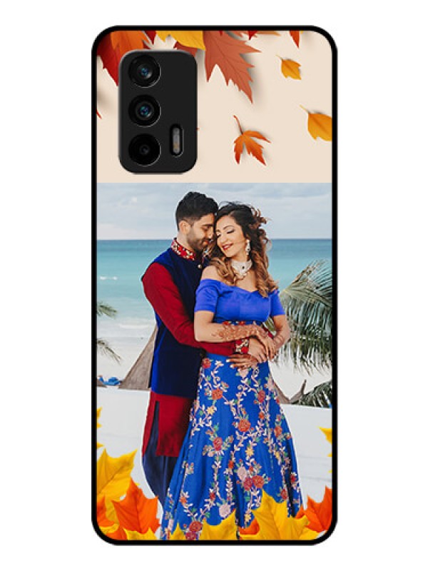 Custom Realme GT 5G Photo Printing on Glass Case - Autumn Maple Leaves Design