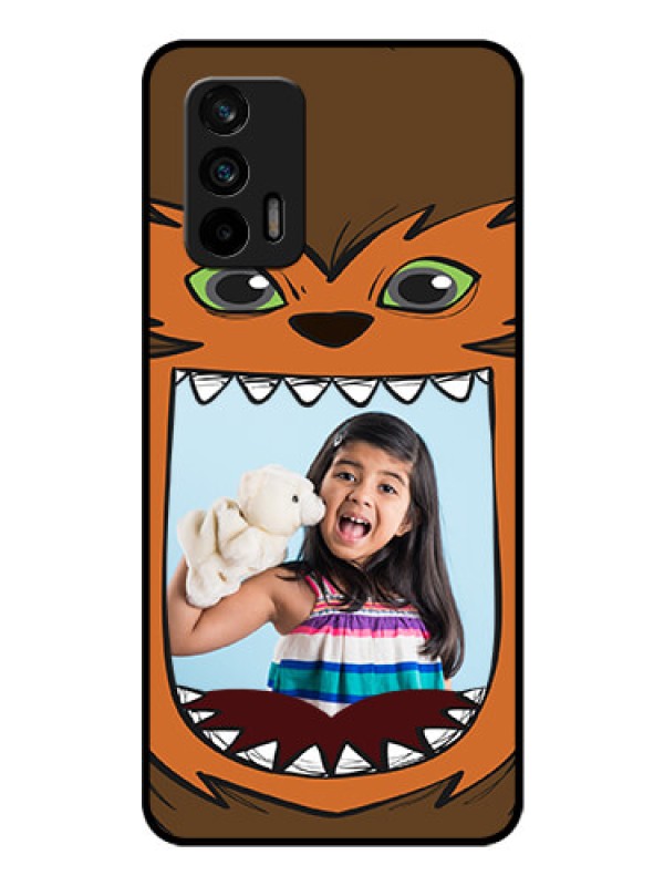 Custom Realme GT 5G Photo Printing on Glass Case - Owl Monster Back Case Design