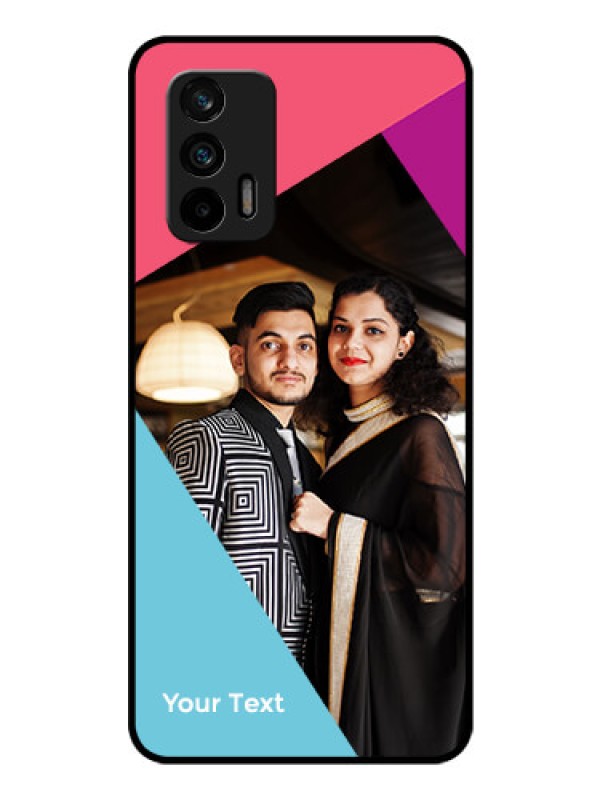 Custom Realme Gt 5G Custom Glass Mobile Case - Stacked Triple colour Design