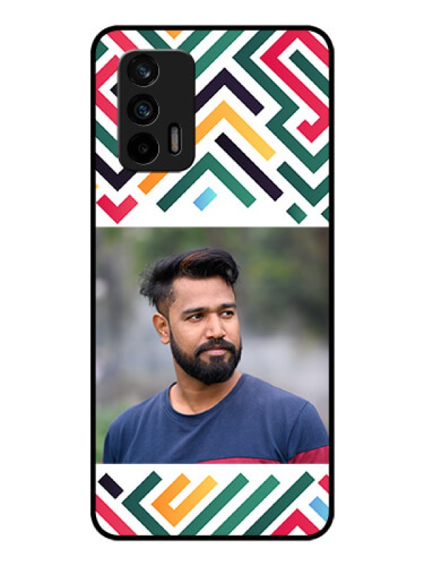 Custom Realme Gt 5G Personalized Glass Phone Case - Colorful Maze Pattern Design