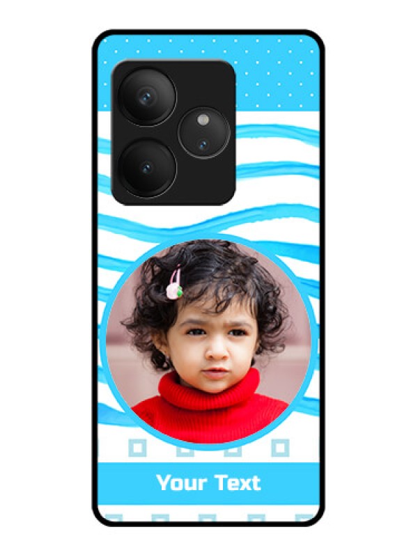 Custom Realme GT 6 Custom Glass Phone CaseSimple Blue Case Design