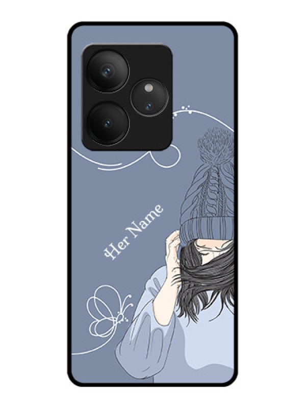 Custom Realme GT 6 Custom Glass Phone CaseGirl In Winter Outfit Design
