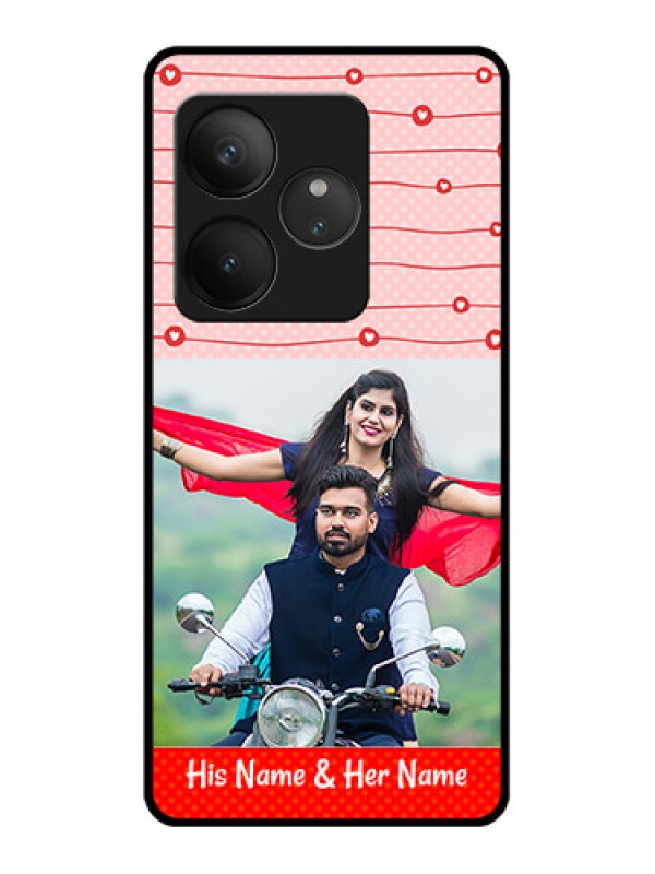 Custom Realme GT 6T 5G Custom Glass Phone CaseRed Pattern Case Design