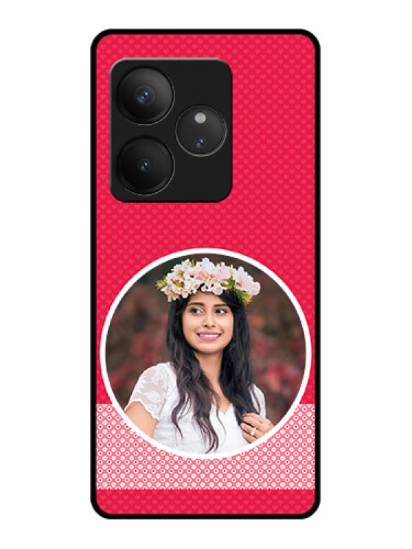Custom Realme GT 6T 5G Custom Glass Phone CasePink Color Pattern Design