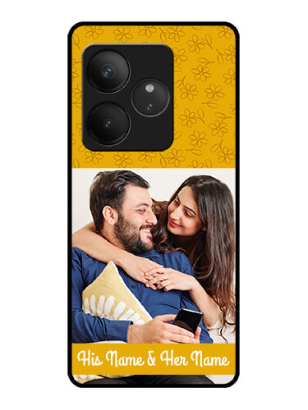 Custom Realme GT 6T 5G Custom Glass Phone CaseYellow Floral Design