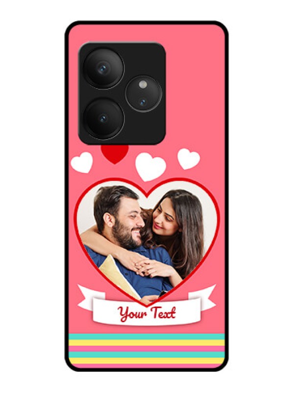 Custom Realme GT 6T 5G Custom Glass Phone CaseLove Shapes Doodle Design