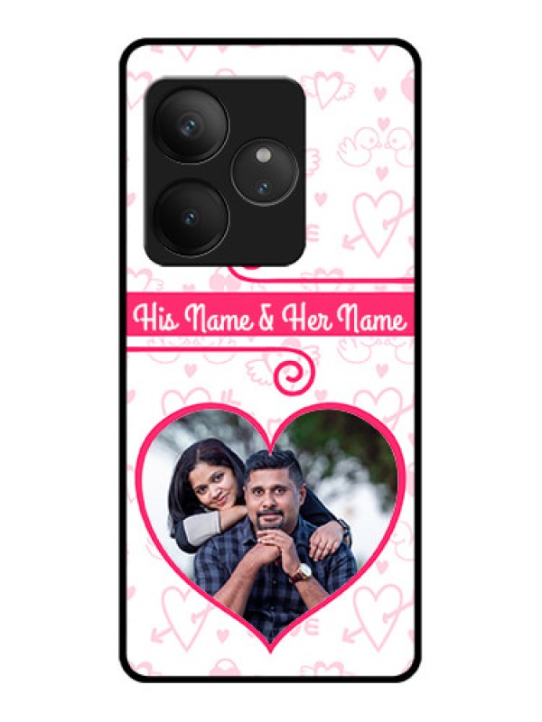 Custom Realme GT 6T 5G Custom Glass Phone CaseHeart Shape Love Design