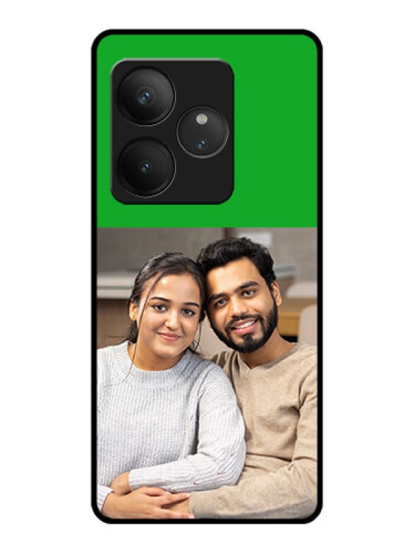 Custom Realme GT 6T 5G Custom Glass Phone CaseGreen Pattern Design
