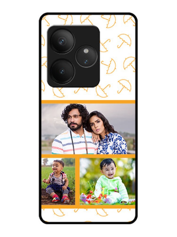 Custom Realme GT 6T 5G Custom Glass Phone CaseYellow Pattern Design