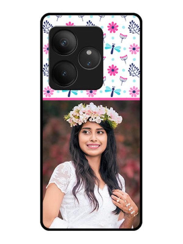 Custom Realme GT 6T 5G Custom Glass Phone CaseColorful Flower Design