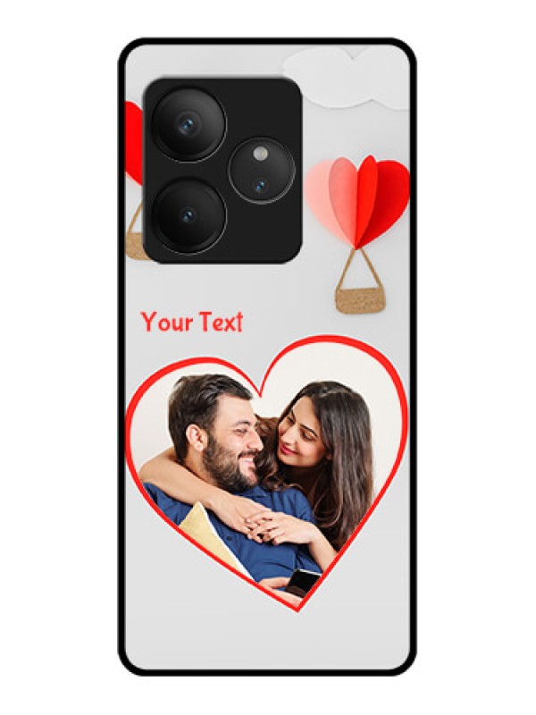 Custom Realme GT 6T 5G Custom Glass Phone CaseParachute Love Design