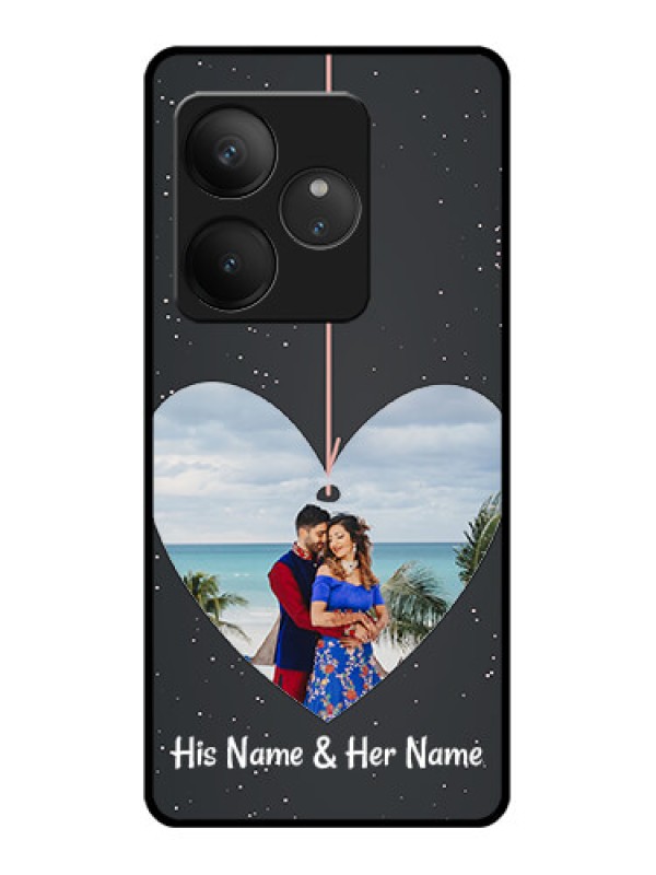Custom Realme GT 6T 5G Custom Glass Phone CaseHanging Heart Design