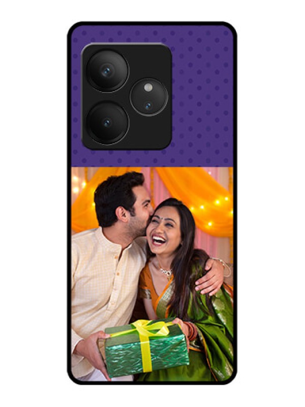 Custom Realme GT 6T 5G Custom Glass Phone CaseViolet Colored Pattern Design
