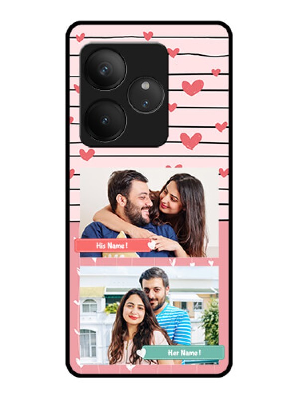 Custom Realme GT 6T 5G Custom Glass Phone CasePhoto With Heart Design