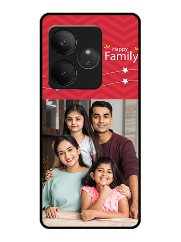 Custom Realme GT 6T 5G Custom Glass Phone CaseHappy Family Design
