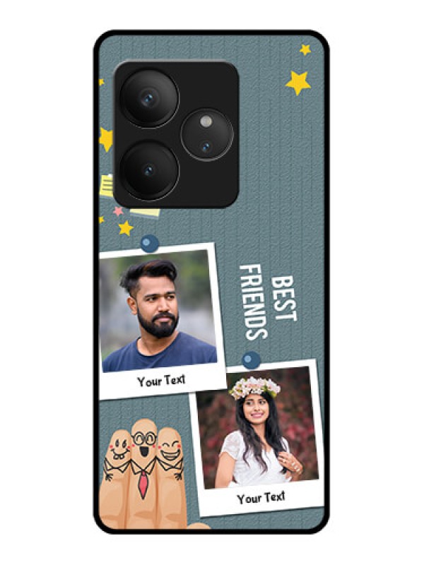 Custom Realme GT 6T 5G Custom Glass Phone CaseSticky Frames And Friendship Design