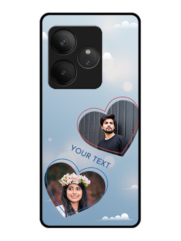 Custom Realme GT 6T 5G Custom Glass Phone CaseBlue Color Couple Design