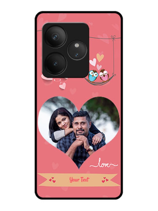 Custom Realme GT 6T 5G Custom Glass Phone CasePeach Color Love Design