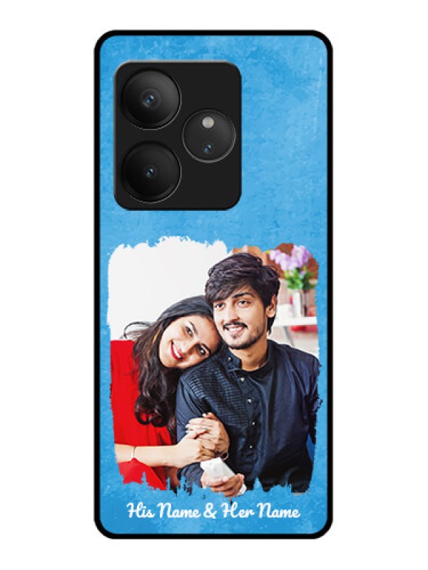 Custom Realme Gt 6T 5G Custom Glass Phone Case - Blue Color Vintage Design