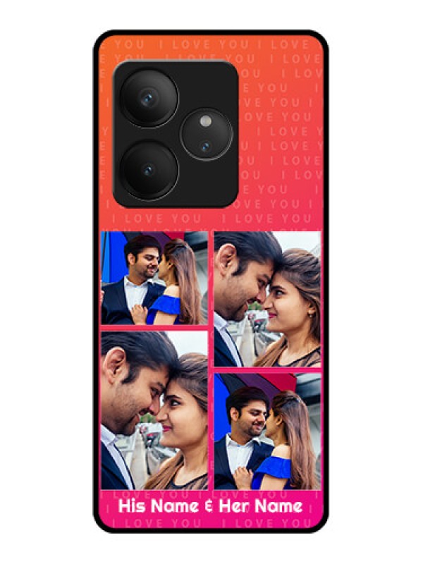 Custom Realme GT 6T 5G Custom Glass Phone CaseI Love You Pink Design