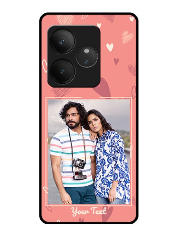Custom Realme GT 6T 5G Custom Glass Phone CaseLove Doodle Art Design