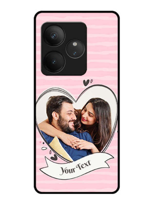 Custom Realme GT 6T 5G Custom Glass Phone CaseVintage Heart Design