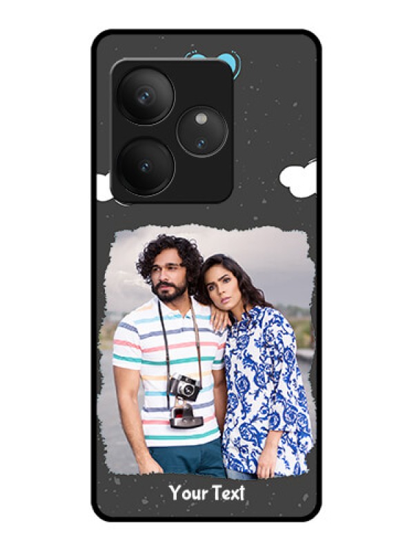 Custom Realme GT 6T 5G Custom Glass Phone CaseSplashes With Love Doodles Design
