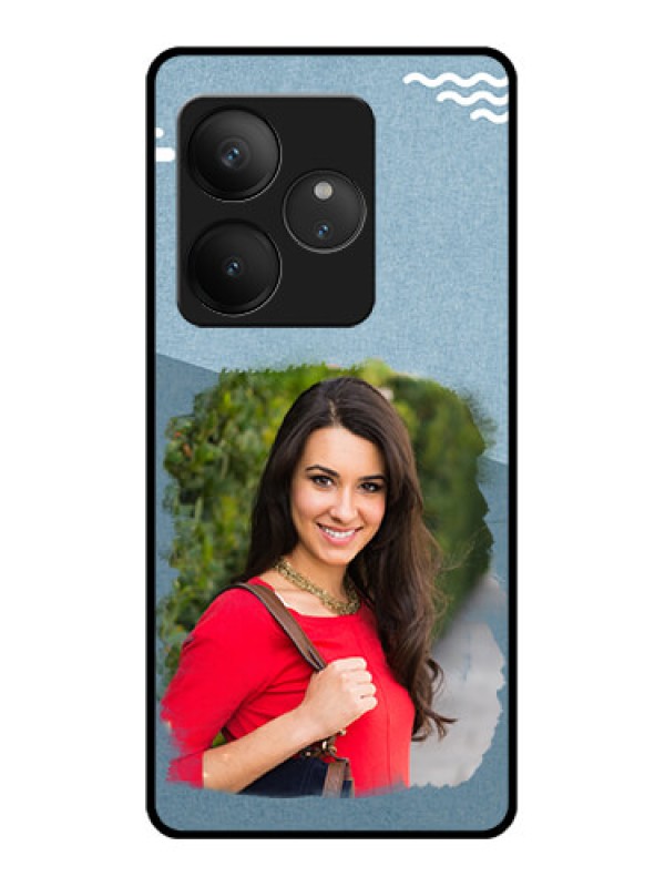 Custom Realme GT 6T 5G Custom Glass Phone CaseGrunge Line Art Design
