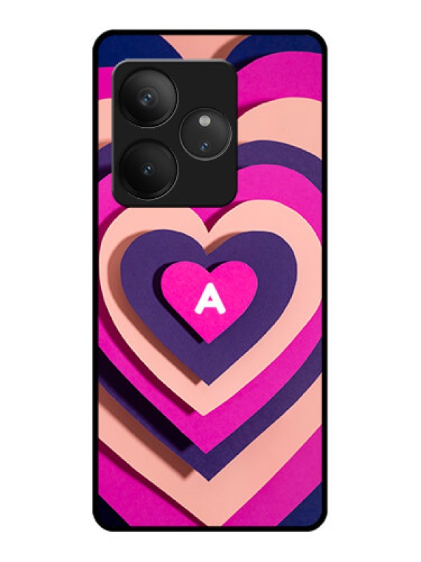 Custom Realme GT 6T 5G Custom Glass Phone CaseCute Heart Pattern Design