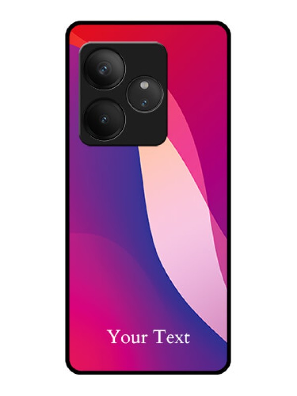 Custom Realme GT 6T 5G Custom Glass Phone CaseDigital Abstract Overlap Design