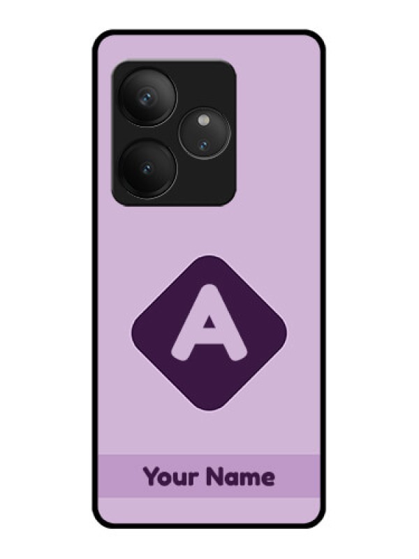 Custom Realme GT 6T 5G Custom Glass Phone CaseCustom Letter In Curved Badge Design