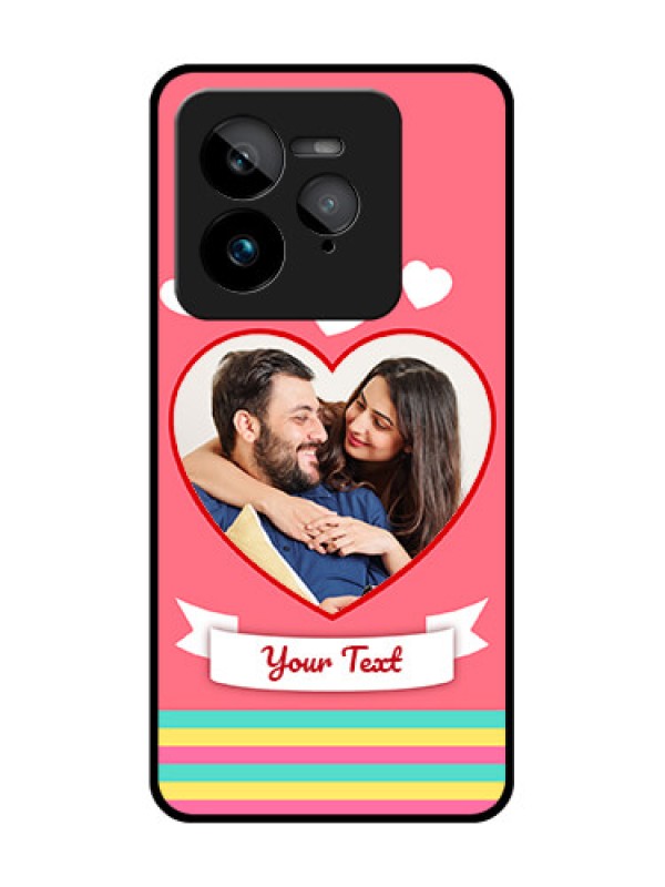 Custom Realme GT 7 Pro Custom Glass Phone Case - Love Shapes Doodle Design