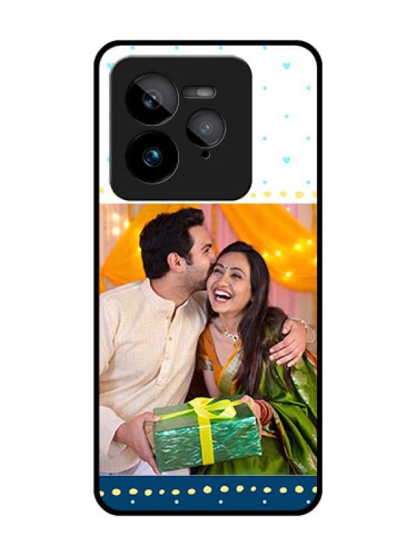 Custom Realme GT 7 Pro Custom Glass Phone Case - White And Blue Abstract Design
