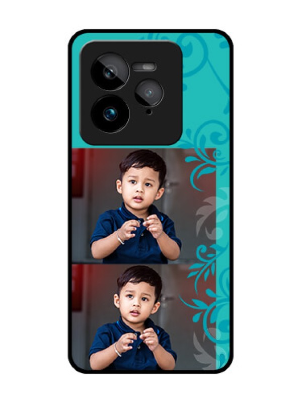 Custom Realme GT 7 Pro Custom Glass Phone Case - With Photo And Green Floral Design