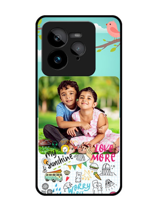 Custom Realme GT 7 Pro Custom Glass Phone Case - Doodle Love Design