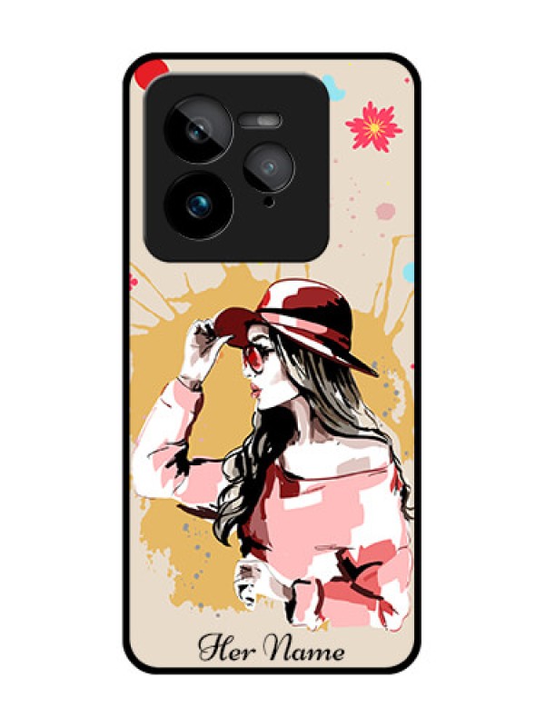 Custom Realme GT 7 Pro Custom Glass Phone Case - Women With Pink Hat Design