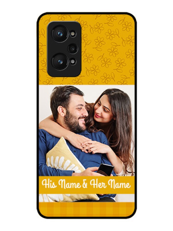 Custom realme GT Neo 2 5G Custom Glass Mobile Case - Yellow Floral Design