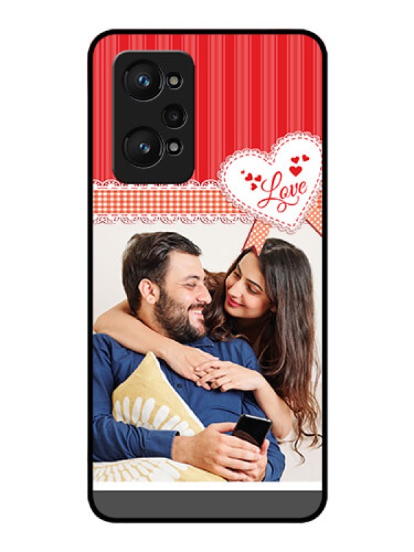 Custom realme GT Neo 2 5G Custom Glass Mobile Case - Red Love Pattern Design