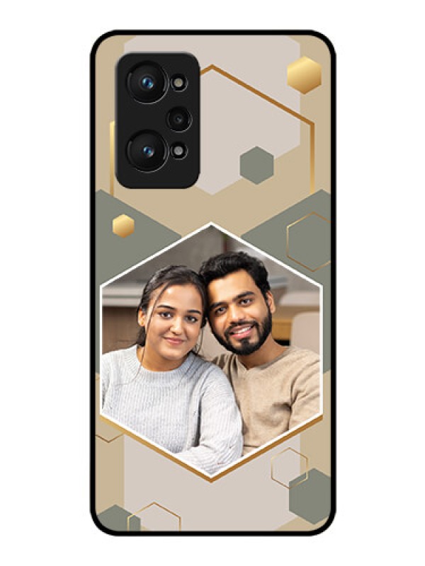Custom Realme Gt Neo 2 5G Photo Printing on Glass Case - Stylish Hexagon Pattern Design