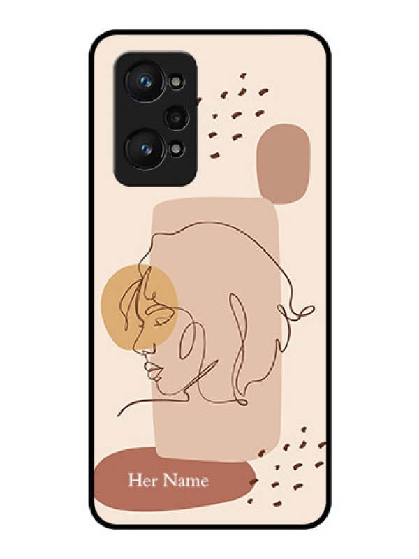 Custom Realme Gt Neo 2 5G Photo Printing on Glass Case - Calm Woman line art Design