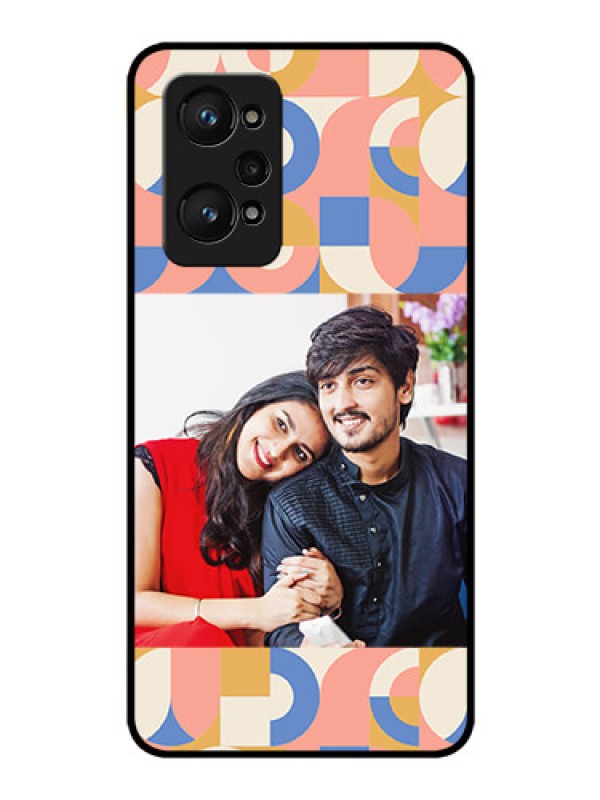 Custom Realme Gt Neo 2 5G Photo Printing on Glass Case - Semi-circle Maze Pattern Design