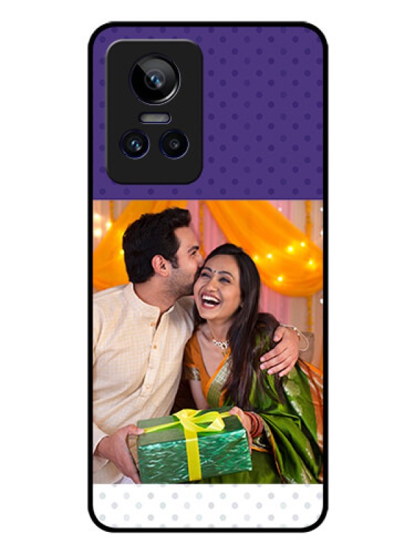 Custom Realme GT Neo 3 150W Personalized Glass Phone Case - Violet Pattern Design
