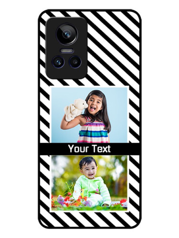 Custom Realme GT Neo 3 150W Photo Printing on Glass Case - Black And White Stripes Design