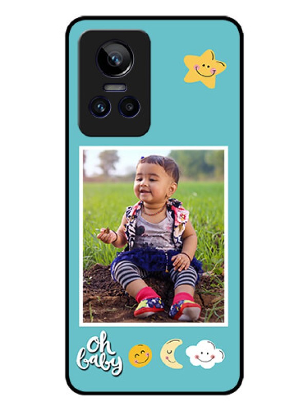Custom Realme GT Neo 3 150W Personalized Glass Phone Case - Smiley Kids Stars Design