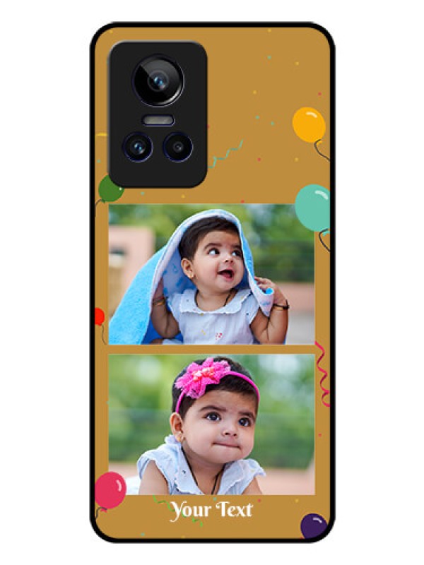 Custom Realme GT Neo 3 150W Personalized Glass Phone Case - Image Holder with Birthday Celebrations Design