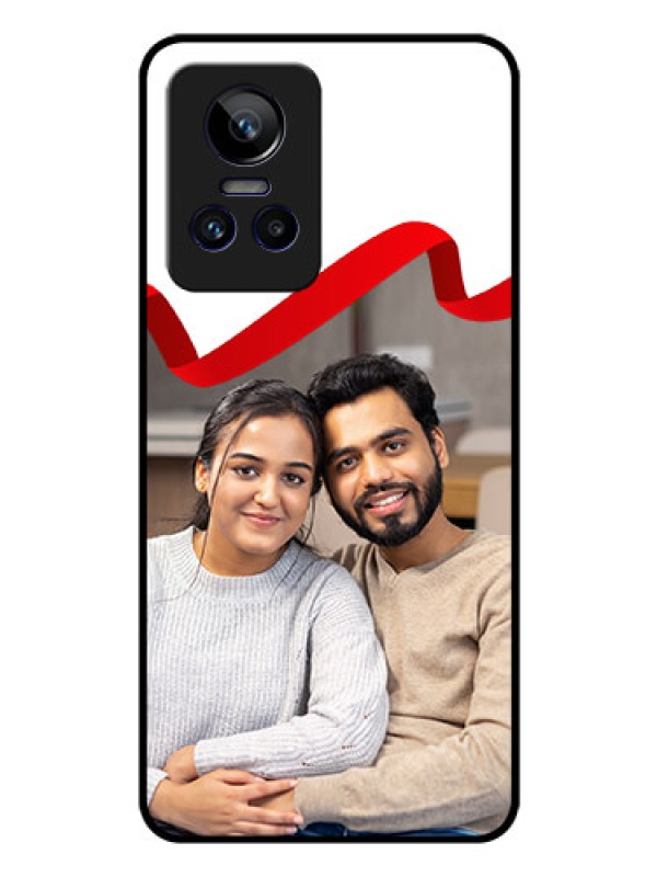 Custom Realme GT Neo 3 150W Photo Printing on Glass Case - Red Ribbon Frame Design