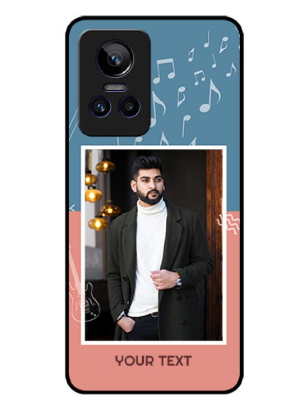 Custom Realme GT Neo 3 150W Photo Printing on Glass Case - with Color Musical Note Design